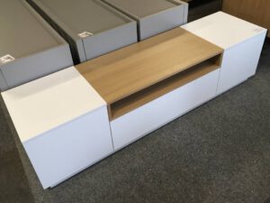 Tv-meubel wit/eiken