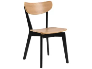Eetkamerstoel zwart/eiken (set van 2)
