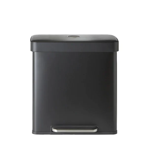 Afvalbak zwart 30+30L
