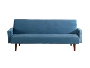 Slaapbank blauw velours
