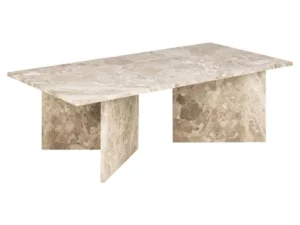 Salontafel rechthoekig bruin/marmer