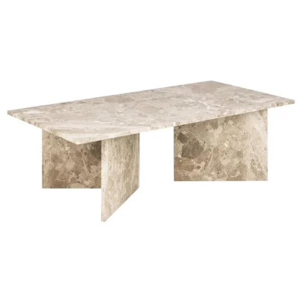 Salontafel rechthoekig bruin/marmer