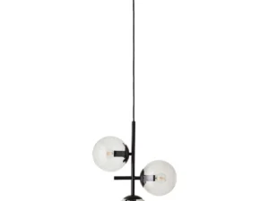 Brilliant Ariol Hanglamp 3-lichts - Zwart/Gerookt Glas