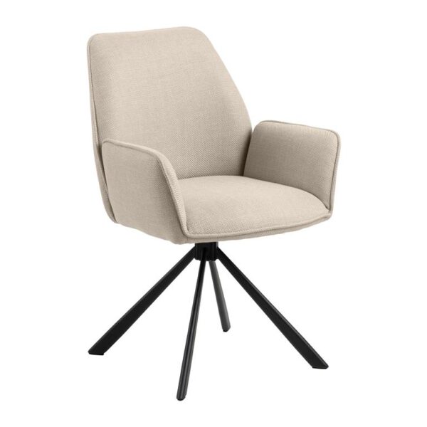 Eetkamerstoel beige draaibaar (set van 2)