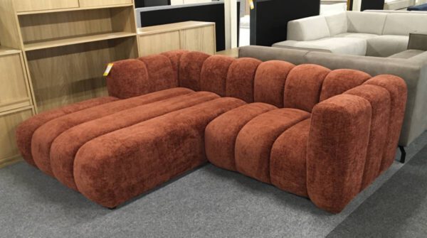 Hoekbank links Terracotta Chenille - Afbeelding 2
