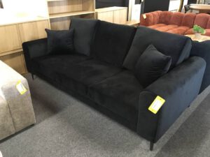 3 Zitsbank velours zwart