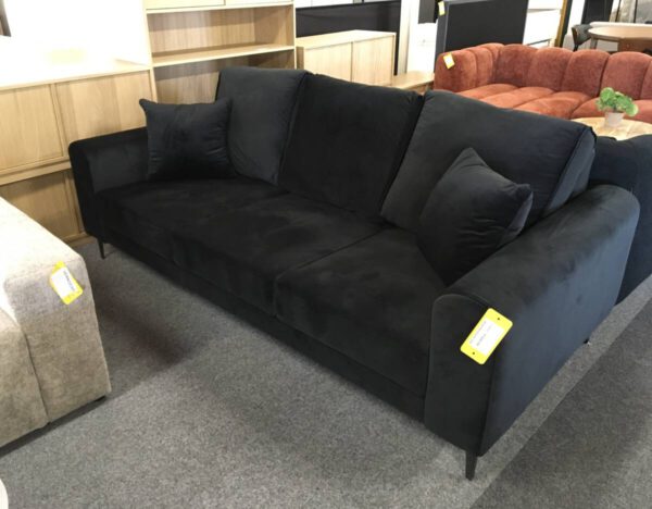 3 Zitsbank velours zwart