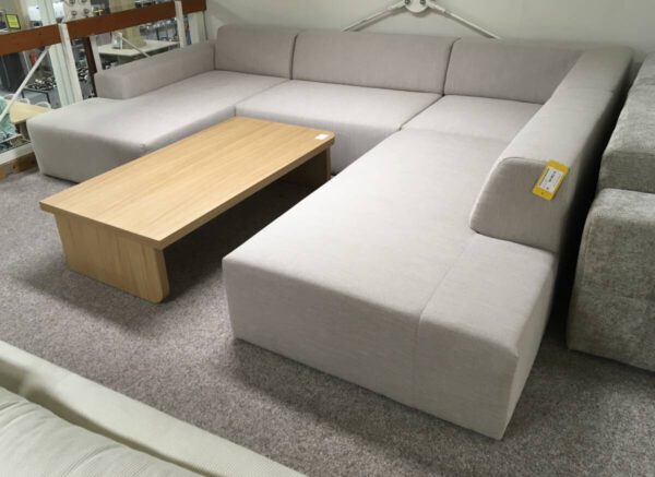 U-Sofa rechts Linnen