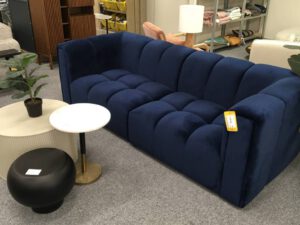 Bank velours blauw