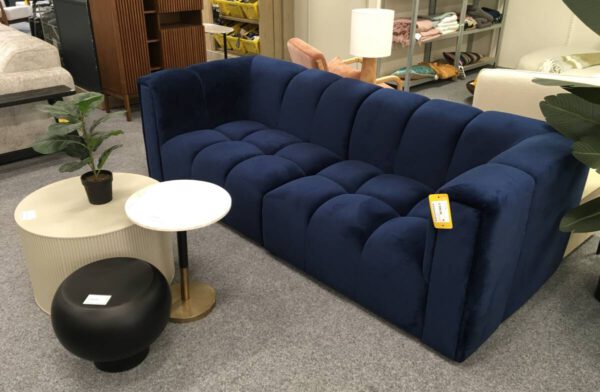 Bank velours blauw