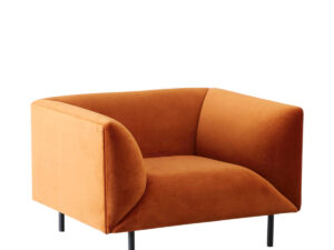 Fauteuil Velours Terracotta