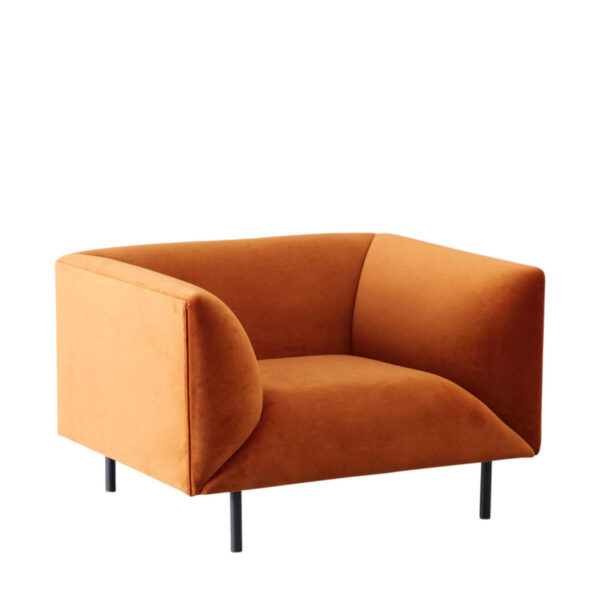 Fauteuil Velours Terracotta