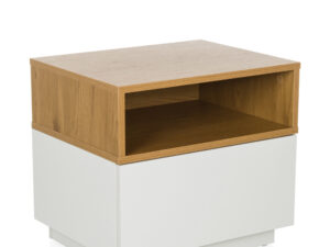 Bijzettafel wit/eiken