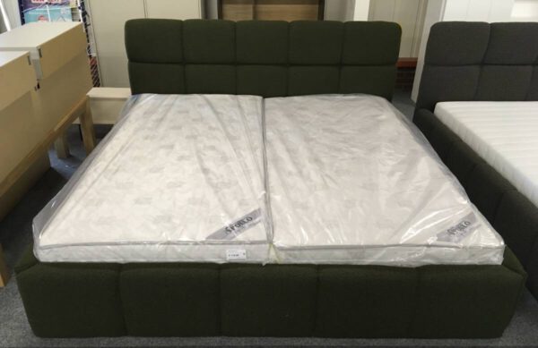 Bedframe Bouclé groen met opbergvak 180x200cm (excl. matras)