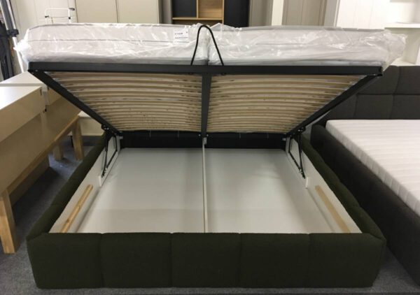 Bedframe Bouclé groen met opbergvak 180x200cm (excl. matras) - Afbeelding 2
