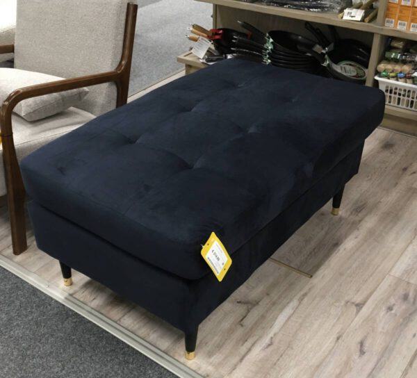 Hocker velvet blauw - Afbeelding 2