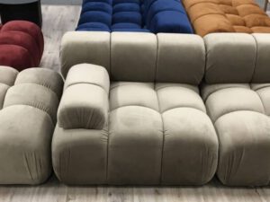 2 Zitsbank met hocker Beige
