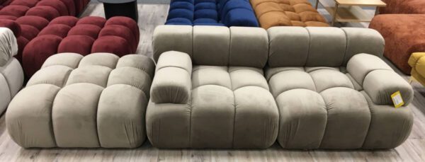 2 Zitsbank met hocker Beige