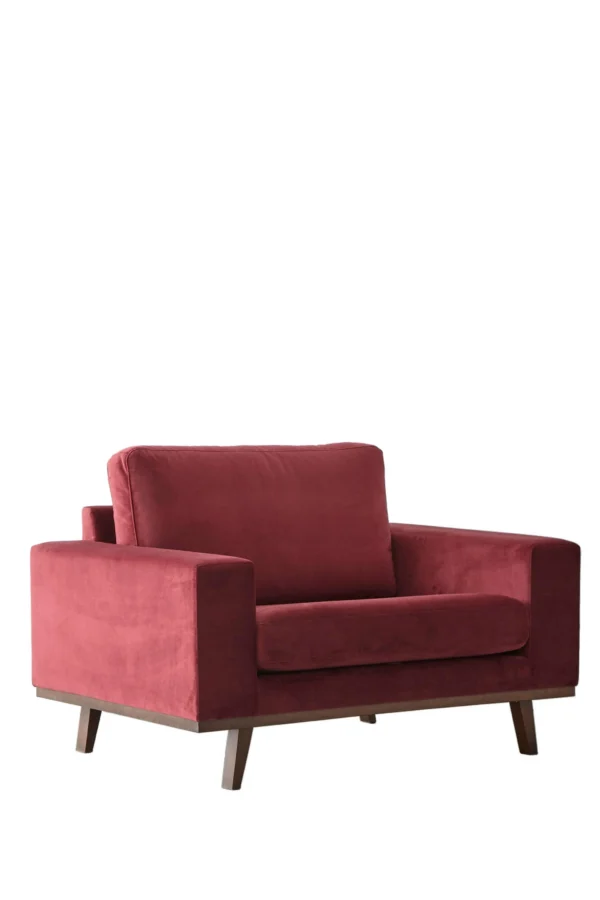 Fauteuil velours Bordeaux