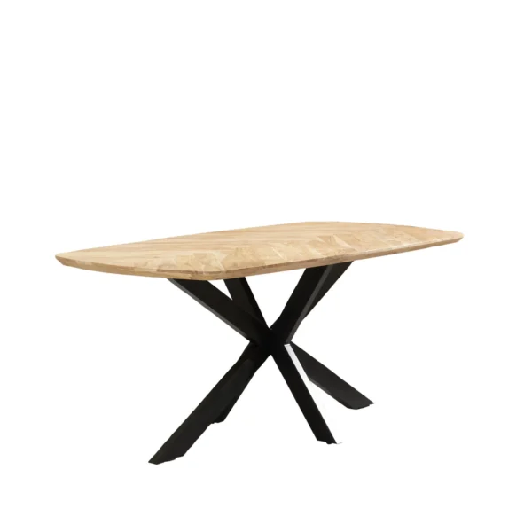 Eetkamertafel 180x90cm Zwart/Naturel
