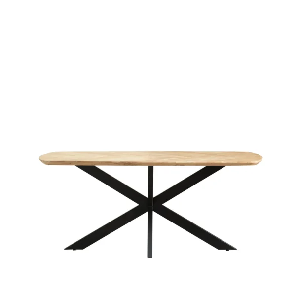Eetkamertafel 180x90cm Zwart/Naturel - Afbeelding 2