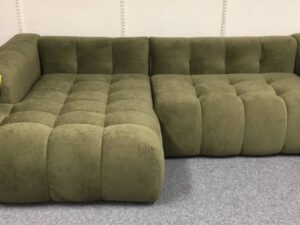 Hoekbank links velvet groen