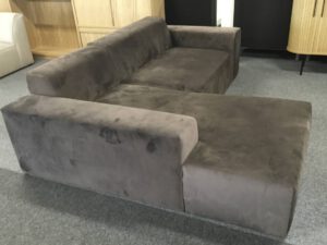 Hoekbank links fluweel bruin