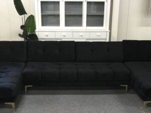 Cosmopolitan U-bank velvet zwart