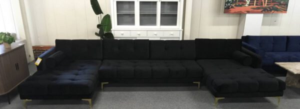 Cosmopolitan U-bank velvet zwart