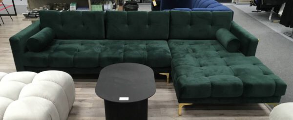 Hoekbank rechts velvet groen