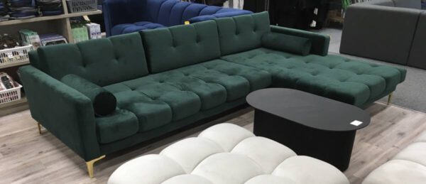 Hoekbank rechts velvet groen - Afbeelding 2
