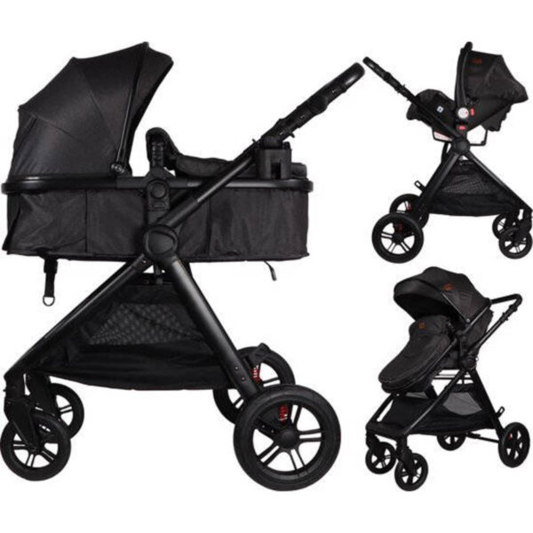 Ding 3-in-1 Stroller - Liam - Black/Black