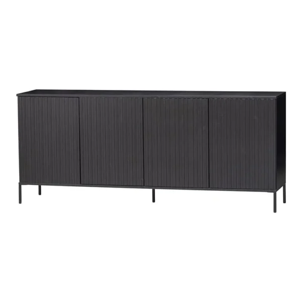 Woood Exclusive New Gravure Dressoir B 200 cm - Grenen - Zwart