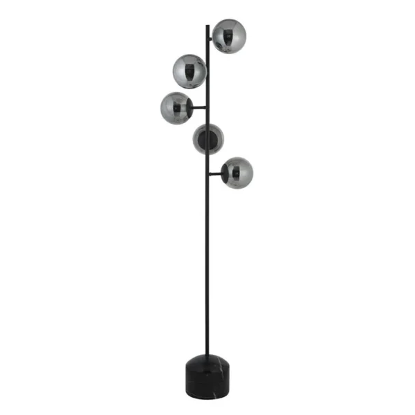 Vloerlamp zwart met glazen bollen