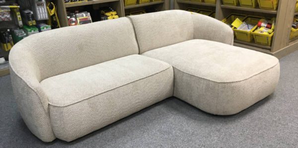 Hoekbank met Chaise Longue rechts Bouclé - Afbeelding 2