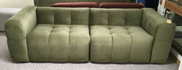 4 Zitsbank velvet Groen