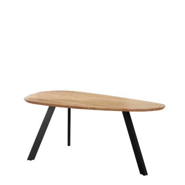 Eetkamertafel 220x110cm Naturel/zwart