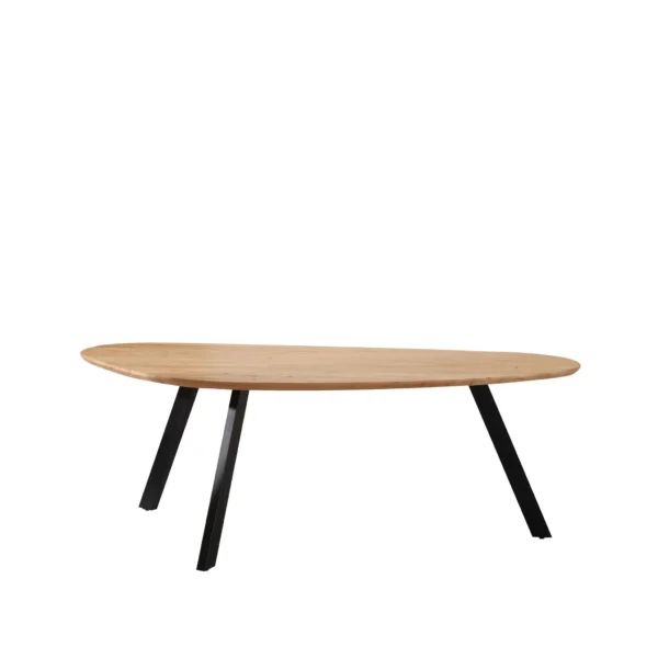 Eetkamertafel 220x110cm Naturel/zwart - Afbeelding 2