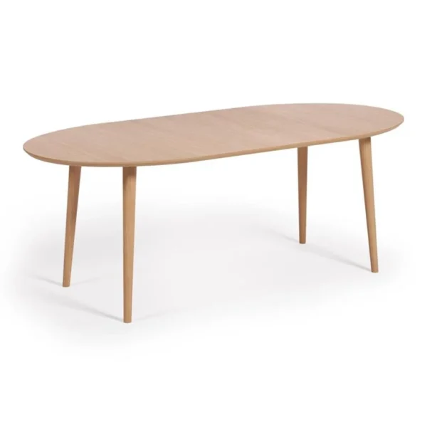 Kave Home Oqui Eettafel Uitschuifbaar Rond - 120/200 x 90 cm - Eiken - Afbeelding 2