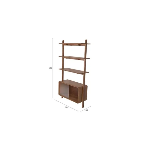 Zuiver Rise Kast Stellingkast Hout Walnoot - Bruin - Afbeelding 3