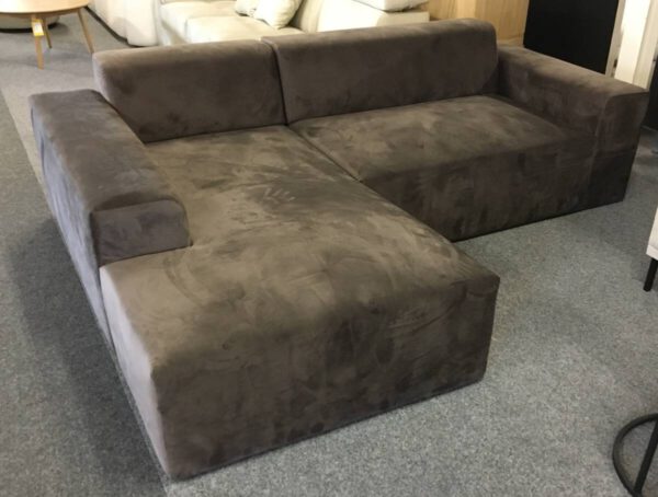 Hoekbank Bruin Fluweel - Afbeelding 2