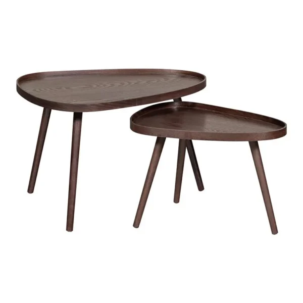 Bijzettafel (set van 2) Walnoot