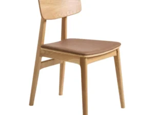 Eetkamerstoel Naturel eiken/bruin (set van 2)
