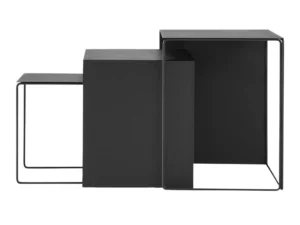 Ferm Living Cluster Bijzettafel - Zwart - (Set van 3)