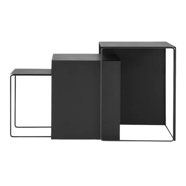 Ferm Living Cluster Bijzettafel - Zwart - (Set van 3)