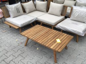 Lounge hoekbank + tafel (5-delig)