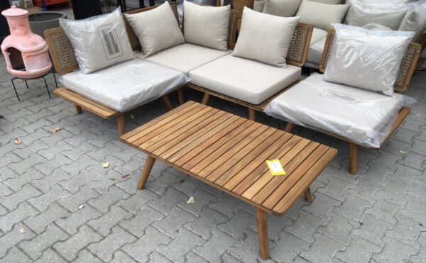 Lounge hoekbank + tafel (5-delig)