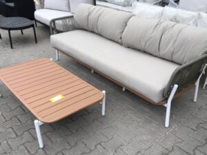 Loungebank groen + tafel