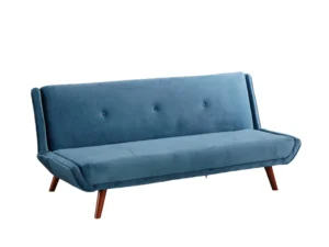 Slaapbank velours Blauw (zonder leuningen)