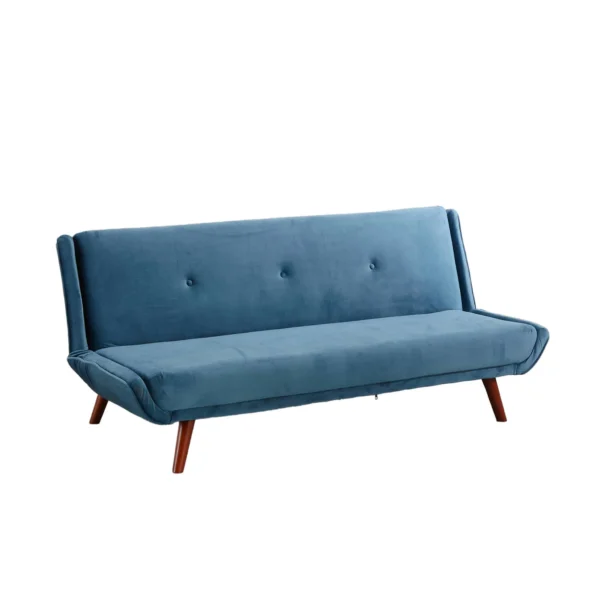 Slaapbank velours Blauw (zonder leuningen)